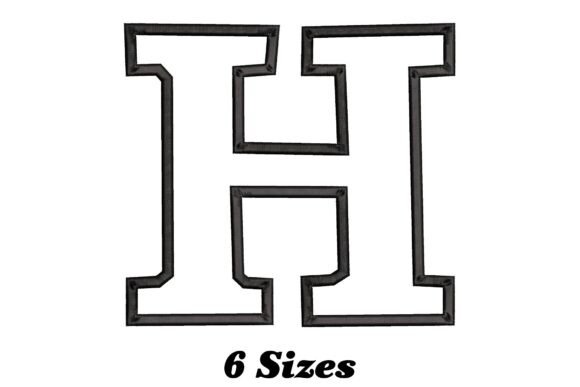 Stylish Letter H: A Bold Embroidery Design